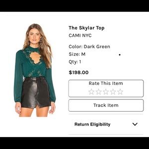 Dark green long sleeve Cami NYC blouse